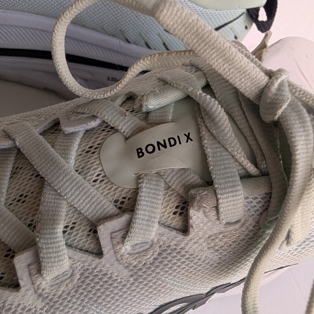 Hoka Bondi X Mint And White Athletic Sneakers Size 8.5B - Picture 2 of 8